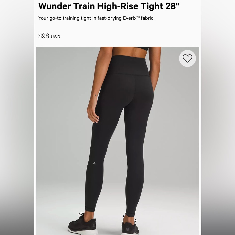 Wunder Train High-Rise Tight 28", black, size 6